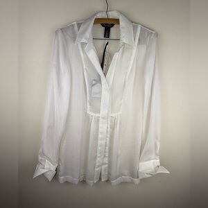 🌟 White House Black Market Sheer Starlet Blouse